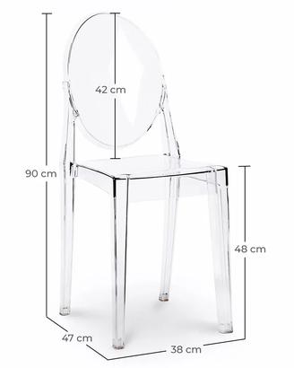 Kartell Victoria Ghost,4  Sedie, Nero Lucidido