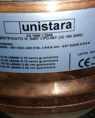 Giunto coibentato inox interno mm 150 rame esterno