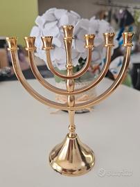 Candelabro menorah Karshi placcato oro argento 