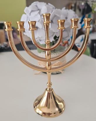 Candelabro menorah Karshi placcato oro argento 
