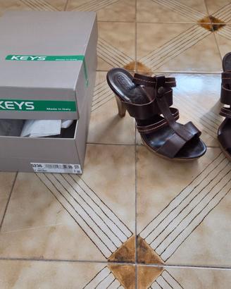 Sandali in pelle KEYS tacco alto