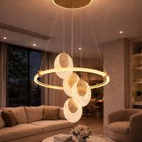 Lampadario pendenti petali brillanti LED oro 