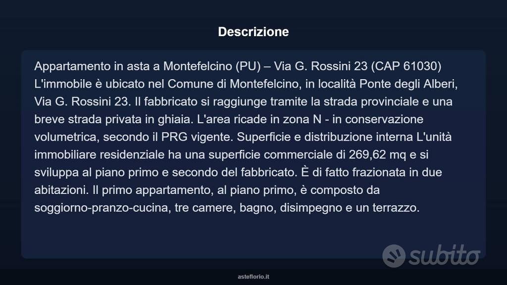 Appartamento – Montefelcino, Ponte degli Alberi - Vista 3