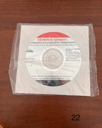 CD-ROM di Ripristino Originale Toshiba Satellite
