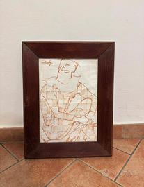 Disegno Originale a penna Vintage con firma