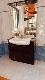 Mobile arredo bagno nero lucido