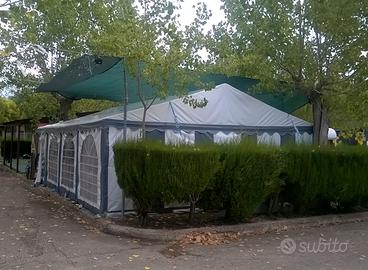 Tendone per feste Original 6x8m PVC 900, Grigio/Bi