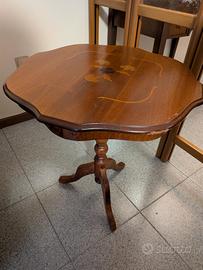 Tavolino treppiedi Vintage intarsiato Legno