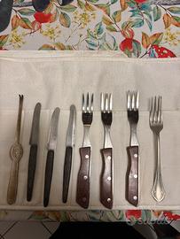 Lotto posate vintage inox e metallo argentato