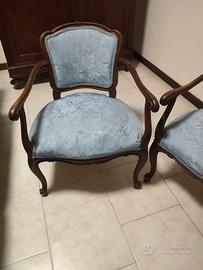 Coppia Poltroncine Antiche/Stile D'Epoca in Legno 