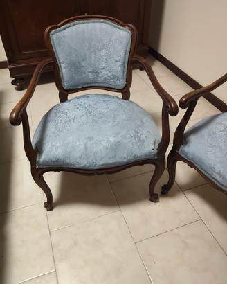 Coppia Poltroncine Antiche/Stile D'Epoca in Legno 
