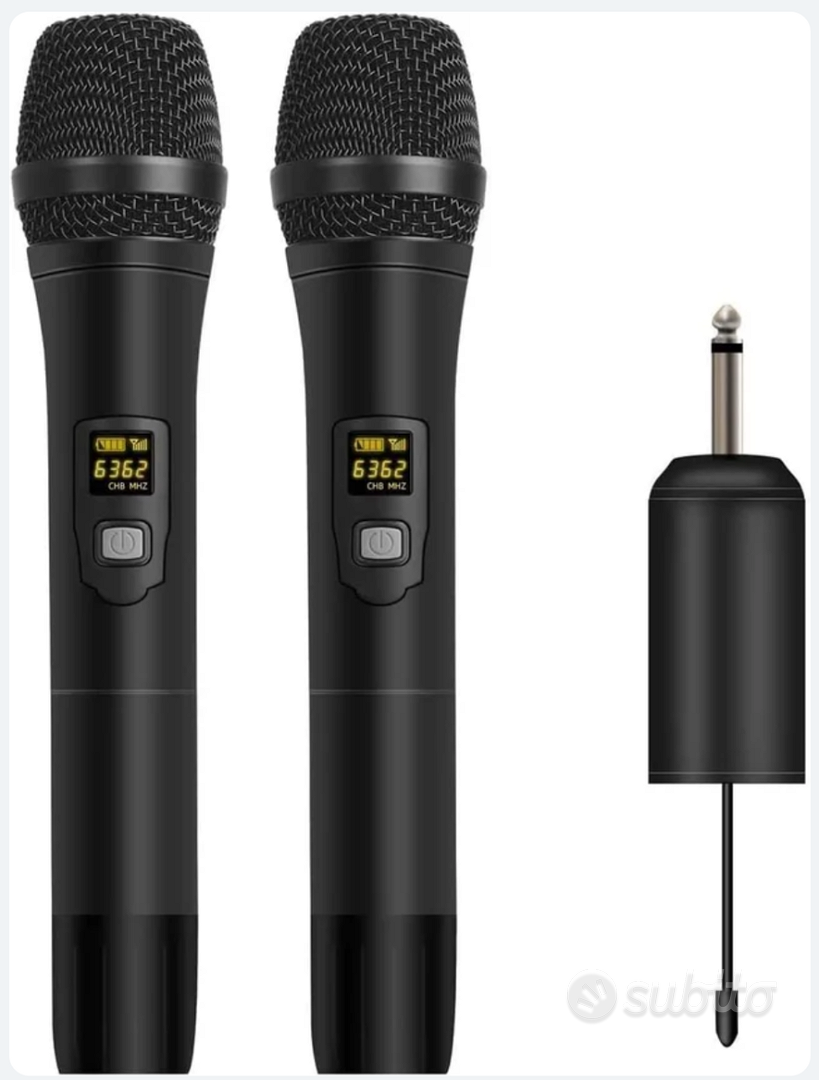Microfono Wireless UHF Doppio - Sistema Karaoke Portatile Con Ricevitore - Foto 9