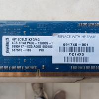 Due RAM computer portatile 8gb e 4gb