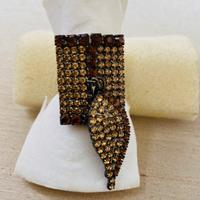 Anello Con cristalli color Ambra regolabile