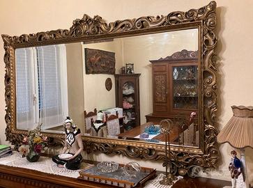 Specchiera antica di grandi dimensioni con cornice