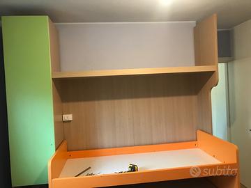 Cameretta a ponte 2 letti colorata