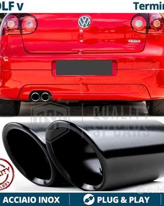 Terminali Scarico per VW GOLF 5 Acciaio Inox NERO