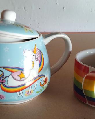 tisaniera con tazza unicorno