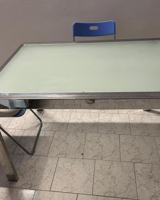 Tavolo in acciaio/vetro allungabile