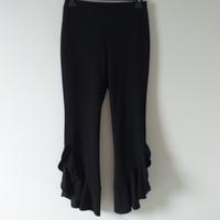 Pantaloni a zampa con volant Aniye By colore nero
