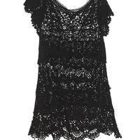 maglia all'uncinetto e pizzo 