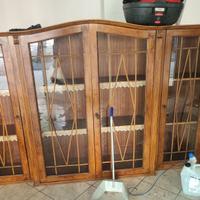 Credenza antica con vetrina grande madia, antica