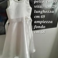 vestito cerimonia bambina tulle raso avorio