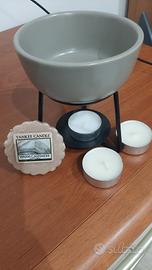 
candela yankee candle con  portacandela profumato