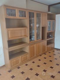 mobile da soggiorno tutto in legno di rovere