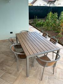 Tavolo da giardino con 6 sedie