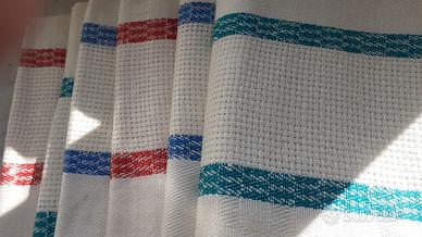 6 Canovacci misto lino con inserto da ricamare