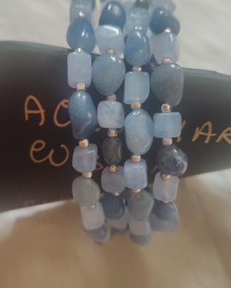 bracciale multifilo acquamarina ,Chips agata 