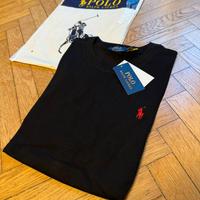 Maglia Polo Ralph Lauren Nera Logo Cavallo Rosso