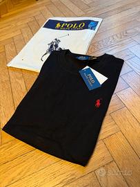 Maglia Polo Ralph Lauren Nera Logo Cavallo Rosso