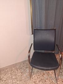Sedia di pele e inox 