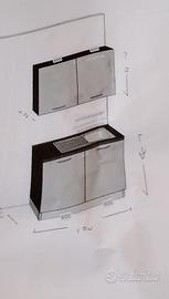 mobile sotto lavello+mobile scolapiatti NUOVO!!