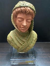 Scultura Bustino Terracotta Senserrich con Base