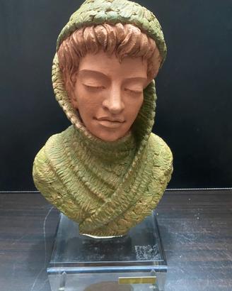 Scultura Bustino Terracotta Senserrich con Base