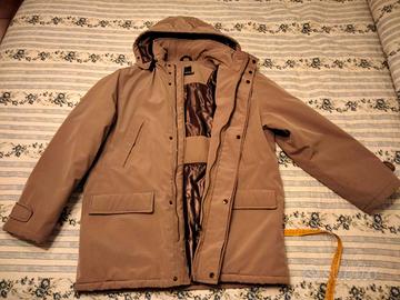 Giacca imbottita beige con cappuccio taglia L