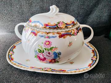 Zuppiera / centro tavola in porcellana Limoges