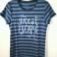 Esprit tshirt blu e avion a righe con glitter