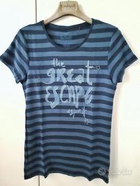 Esprit tshirt blu e avion a righe con glitter