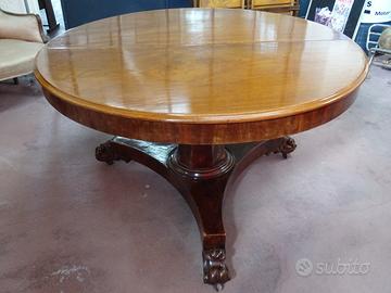 Tavolo Antico rotondo allungabile noce