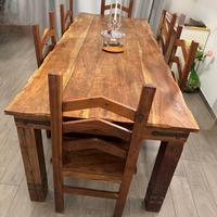 Set da Pranzo in Legno Massello Artigianale