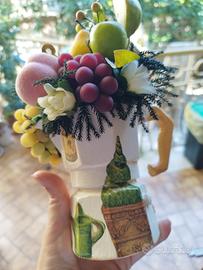 caffettiera decorativa con decoupage 