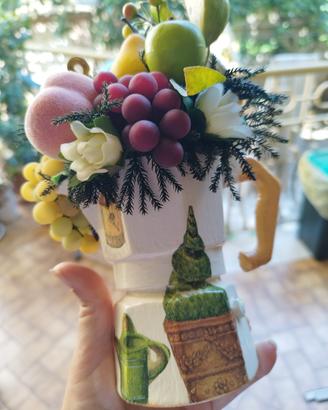 caffettiera decorativa con decoupage 