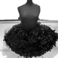DELIZIOSA GONNA in VERE piume naturali nere