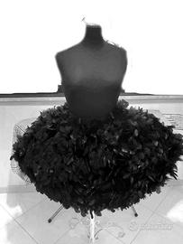 DELIZIOSA GONNA in VERE piume naturali nere