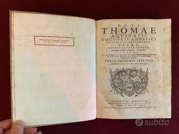 📖 Libro Antico 1759 - San Tommaso d’Aquino - Oper