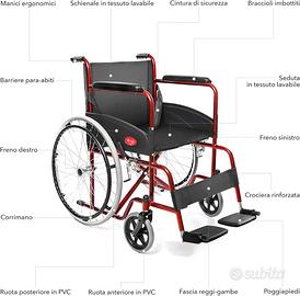 sedia a rotelle pieghevole x anziani e disabili